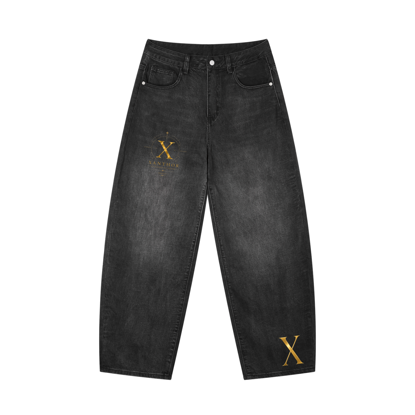 xanthor,jeans,Geschwungen,vintage,denim,herren,streetwear,premium,washed,Baumwolle,Hose,Grau