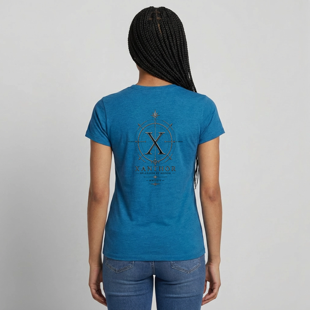 XANTHOR Damen T-Shirt – Signature Edition - antique blue sapphire heather
