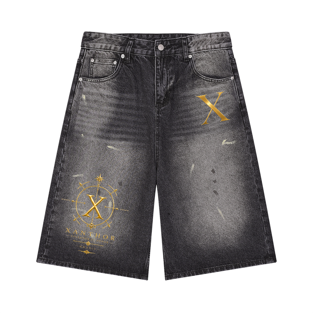 xanthor,eansshorts,Weitesbein,denim,vintage,herren,streetwear,premium,sommer,Herbst,Baumwolle,shortpants