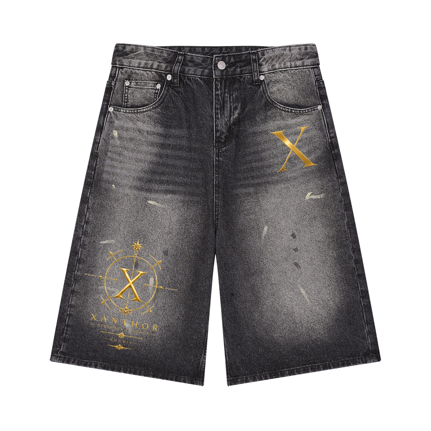xanthor,eansshorts,Weitesbein,denim,vintage,herren,streetwear,premium,sommer,Herbst,Baumwolle,shortpants