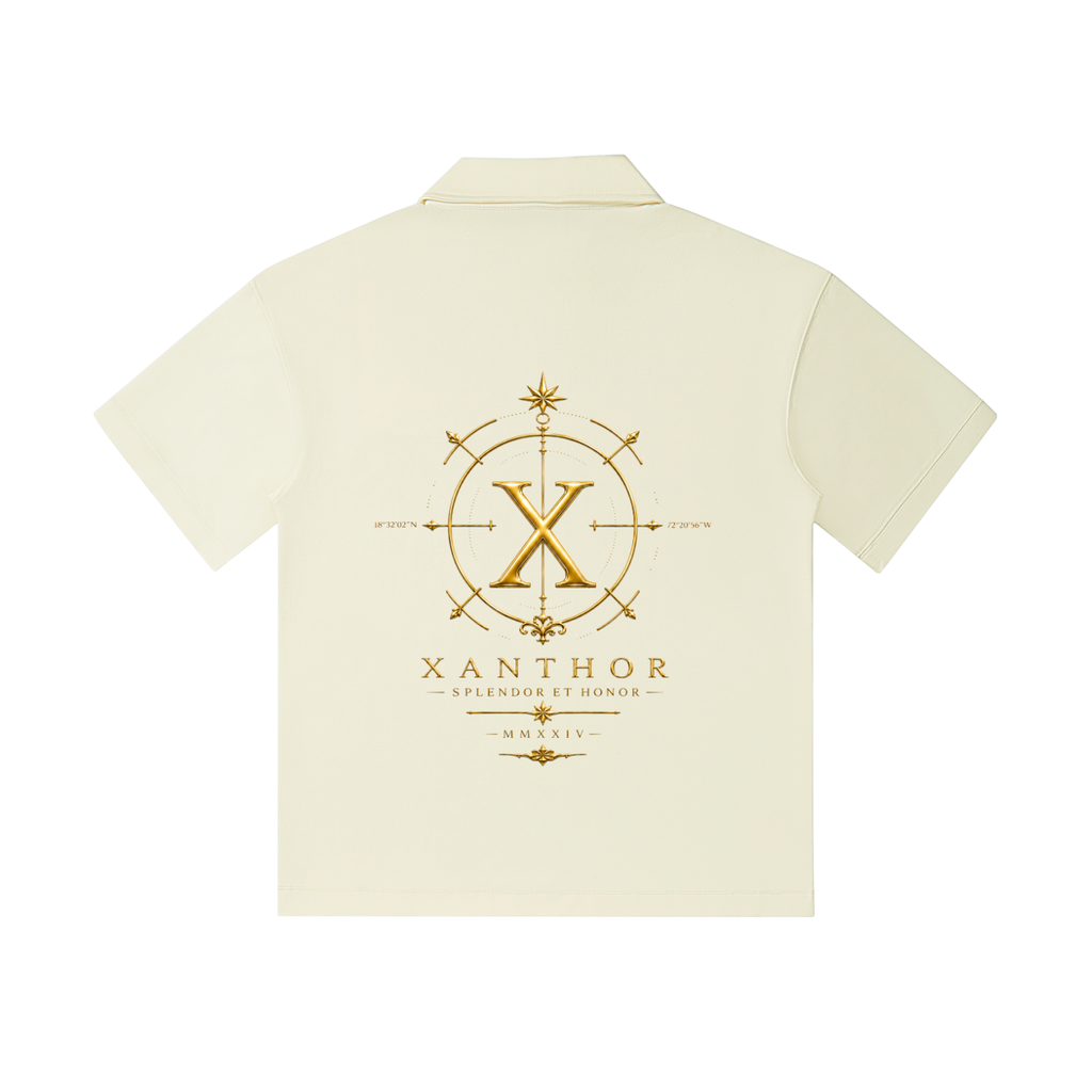 xanthor,polo,dropshoulder,oversized,premium,shirt,black,minimal,luxury,streetwear,unisex